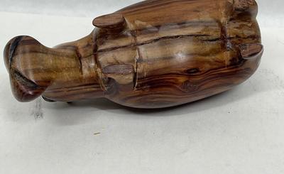 Carved Wooden Hippo figurine 2" x 5"