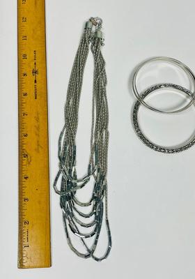 Vivi silver tone Multi-strand Necklace
