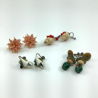 534 Vintage Handcrafted Screw Back Earrings