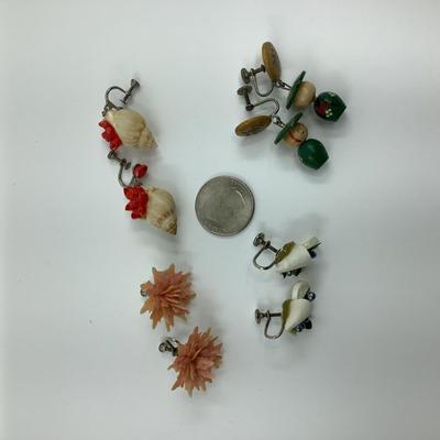 534 Vintage Handcrafted Screw Back Earrings