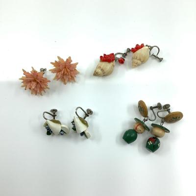 534 Vintage Handcrafted Screw Back Earrings