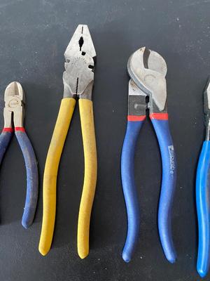A Grouping of Handy Plier Type Tools, Lineman’s -Dykes-Cutters