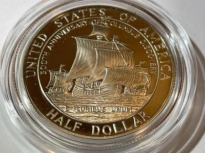 1992-S Choice PROOF Condition Columbus Commemorative Half Dollar in Original Mint Cylinder.