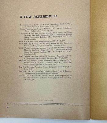 Vintage United States Dept. of the Interior Bureau of Mines - FACTS ABOUT COAL Booklet