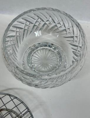 Crystal Bowl with Detachable Metal Flower Frog