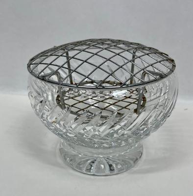 Crystal Bowl with Detachable Metal Flower Frog