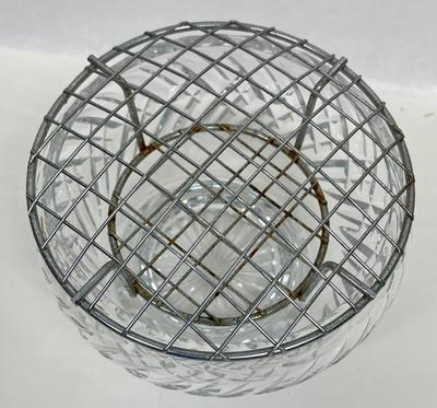 Crystal Bowl with Detachable Metal Flower Frog