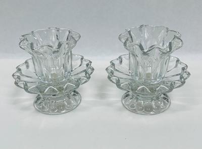 Chantilly Ruffled Candle Holders by PartyLite - Pair
