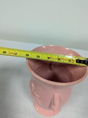 Vintage McCoy Pink Large Vase With Cardinal Bird