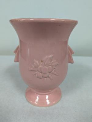 Vintage McCoy Pink Large Vase With Cardinal Bird