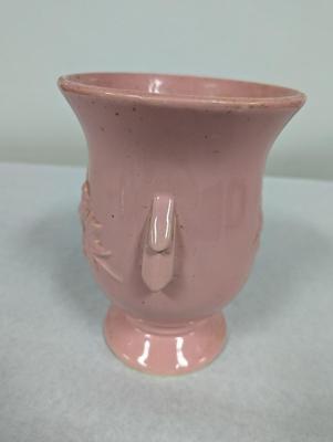Vintage McCoy Pink Large Vase With Cardinal Bird