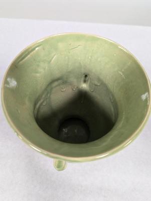 Vintage McCoy Green Large Vase With Cardinal Bird
