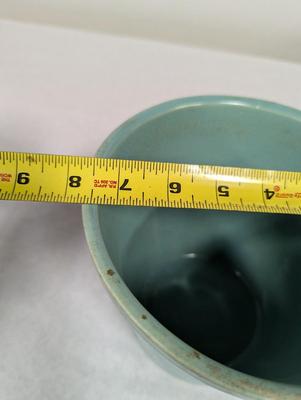 Vintage McCoy Green Ribbed Pottery Planter