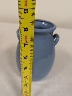 Vintage Blue Glazed Pottery Vase