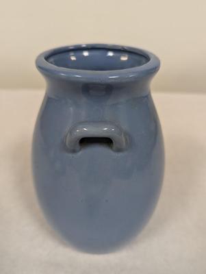 Vintage Blue Glazed Pottery Vase