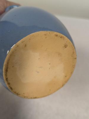 Vintage Blue Glazed Pottery Vase