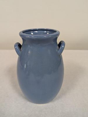Vintage Blue Glazed Pottery Vase