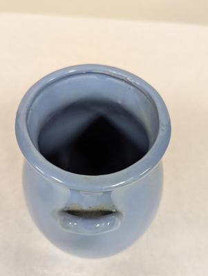 Vintage Blue Glazed Pottery Vase