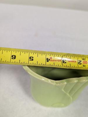 Vintage Modern Green Glazed Pottery Vase