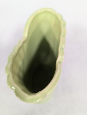 Vintage Modern Green Glazed Pottery Vase