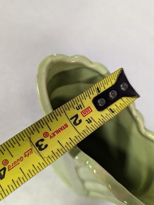 Vintage Modern Green Glazed Pottery Vase