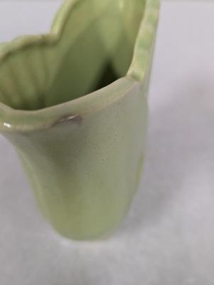 Vintage Modern Green Glazed Pottery Vase