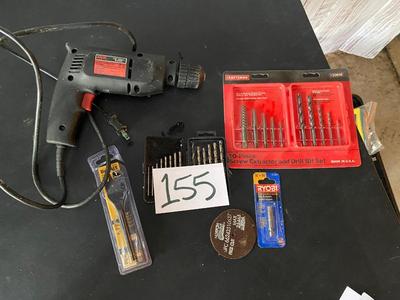 Corded Electric Drill and Bits