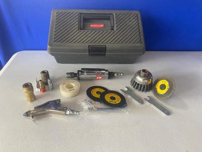 Pneumatic Die Grinder, Craftsman Toolbox and accessories