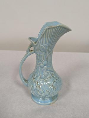 Vintage McCoy Aqua Blue Pitcher With Grapes