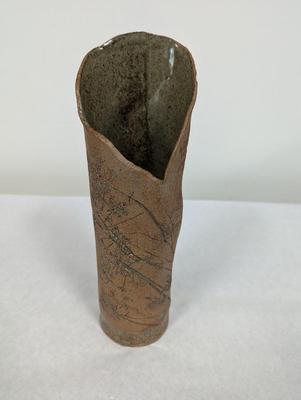 Artistic Etched Pottery Vase Signed Sue H. Fall 90