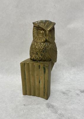 Cast Brass Perched Owl Figurine