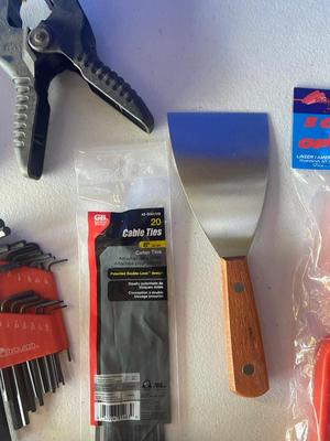 Allen Wrenches, 5gal Bucket opener, Clamps, Zip tie gun and more!