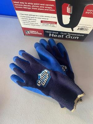Drill Master Heat Gun and Insulated Large Gloves
