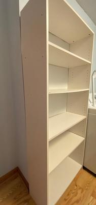 White Five Shelf Particleboard Bookcase | LOT TWO