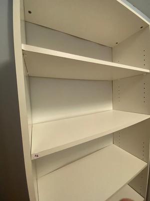 White Five Shelf Particleboard Bookcase | LOT TWO