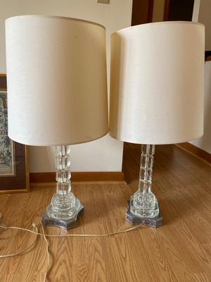 MCM Crystal Base Lamps, Pair