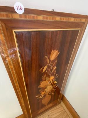 Vintage Flower Bouquet and Vase Marquetry/Wood Inlay Wall Art