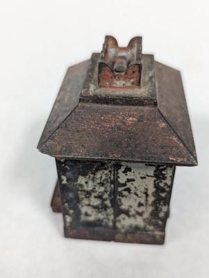 Antique Cast Iron Small Bank Building