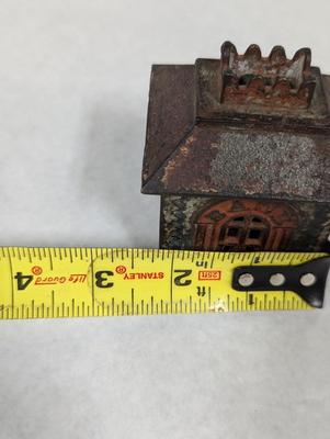 Antique Cast Iron Small Bank Building