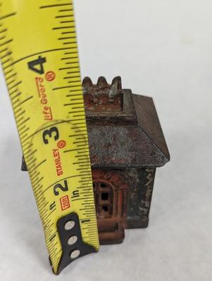 Antique Cast Iron Small Bank Building