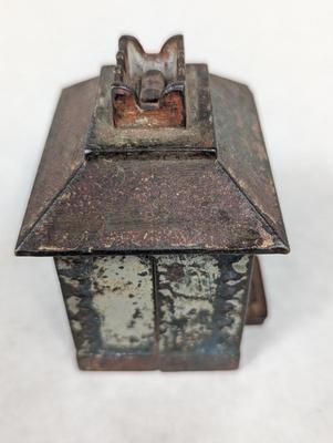 Antique Cast Iron Small Bank Building
