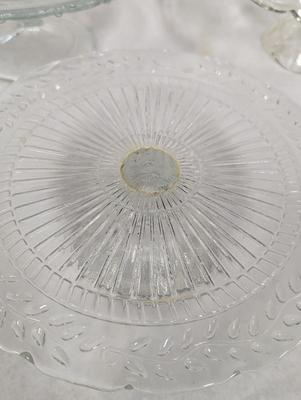 3 Glass Cake Stands (1) Gorham Lady Anne Footed