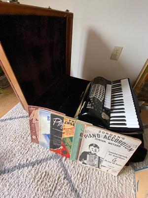 Vintage Lido Accordion and Music Books