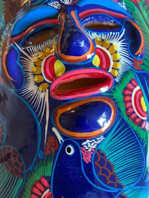 Mexican Terracotta Folk Art Face Mask