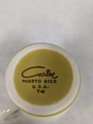 Vintage Caribe Ceramic Footed Dessert Drink Cup Puerto Rico USA