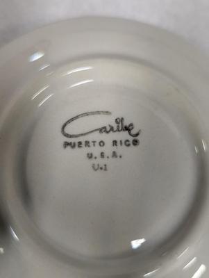Vintage Caribe Ceramic Footed Dessert Drink Cup Puerto Rico USA