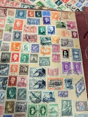 Vintage Stamps Attached To Craft Paper Stamps On Both Sides