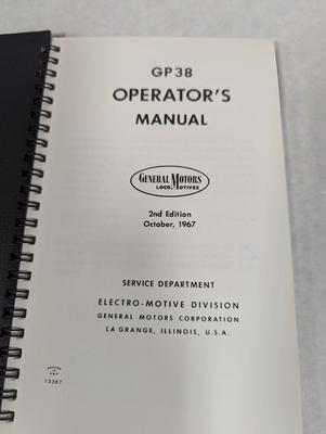 Vintage Train Operation Manuals GP38 - Model RS-3 - SD40-2