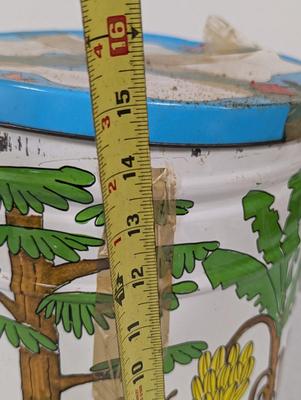 Vintage Animal Large Metal Popcorn Container