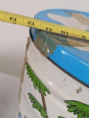 Vintage Animal Large Metal Popcorn Container